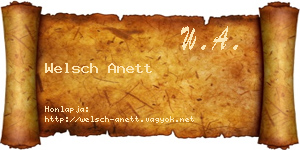 Welsch Anett névjegykártya